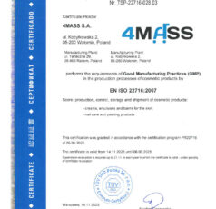 certyfikat ISO angielski